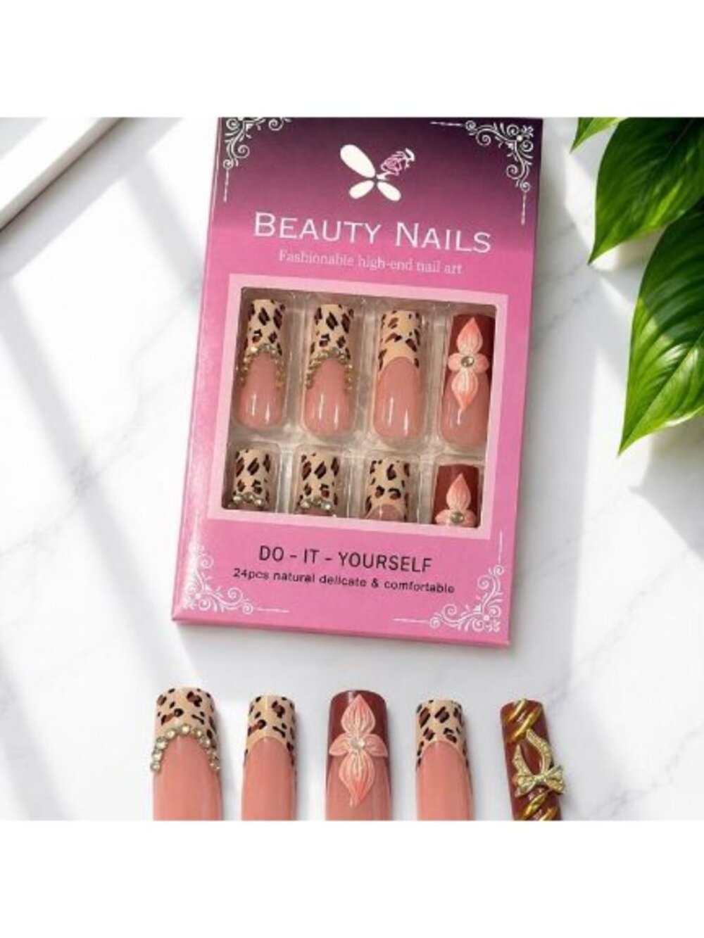 Leopard French Press-On Nail Set